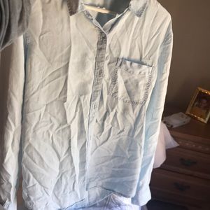 Long sleeve button down oversized dress shirt. XL/16/18.